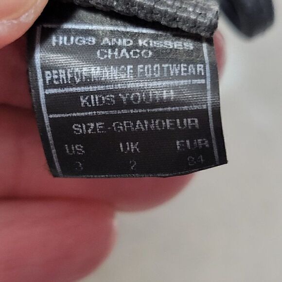 Chaco ZX1 Hugs And Kisses Strappy EcoTred Sandals Youth Size 3 Big Kids Black - Picture 11 of 12